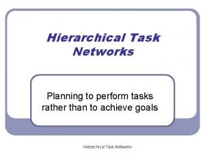 Hierarchical task network planning