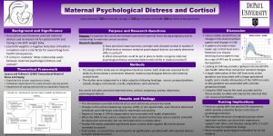 Maternal Psychological Distress and Cortisol Jenna Schroeder De