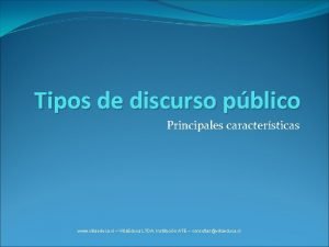 Tipos de discurso pblico Principales caractersticas www villaeduca
