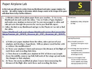 Paper airplane lab report Paper airplane lab report
