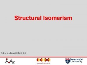 Structural Isomerism Written by A Bourne MChem 2014