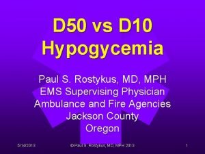 Hypogycemia