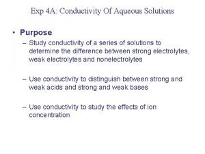 Electrical conductivity of aqueous solutions