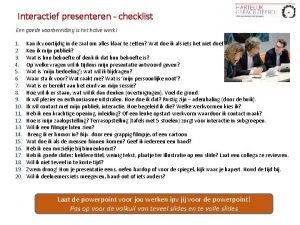 Interactief voorlezen checklist