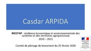 Casdar ARPIDA REESTAP rsilience conomique et environnementale des