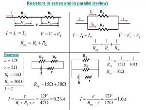 Resistors in series and parallel