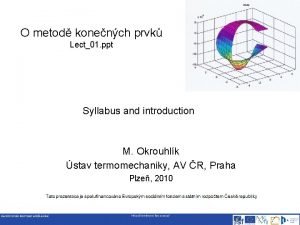 O metod konench prvk Lect01 ppt Syllabus and