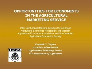 Agriculture marketing services