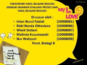 Sasaran evaluasi hasil belajar