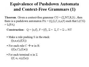 Pushdown automata