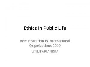 Basic principles of utilitarianism