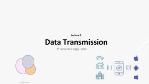 Lecture 3 Data Transmission 1 st semester 1439