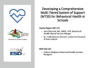 Developing a Comprehensive MultiTiered System of Support MTSS