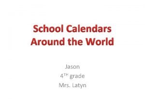 School calendars around the world