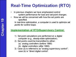 Rto real time optimization
