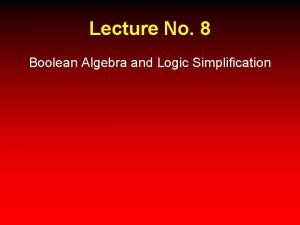 Boolean algebra simplification
