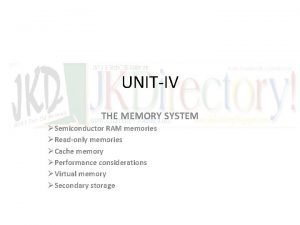 UNITIV THE MEMORY SYSTEM Semiconductor RAM memories Readonly