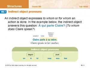 Indirect object pronouns (continued)