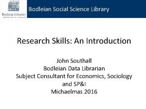 Bodleian social science library