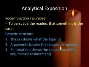 What is the social function of analytical exposition text?