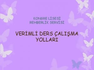 KONGRE LSES REHBERLK SERVS VERML DERS ALIMA YOLLARI