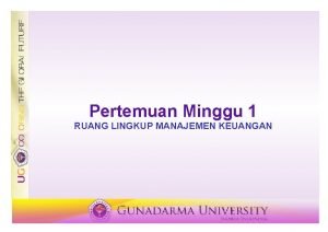 Lingkup manajemen keuangan Lingkup manajemen keuangan