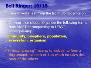 Bell ringer worksheet