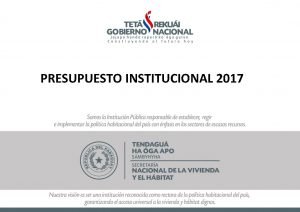 PRESUPUESTO INSTITUCIONAL 2017 Justificacin del Presupuesto Institucional 2017