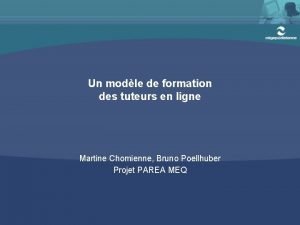 Un modle de formation des tuteurs en ligne