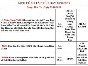 LCH CNG TC T NGY 23102019 Sng Th