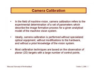 Machine vision calibration