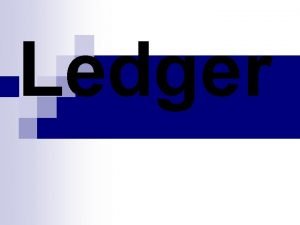 Specimen of ledger