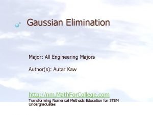 Gaussian elimination method