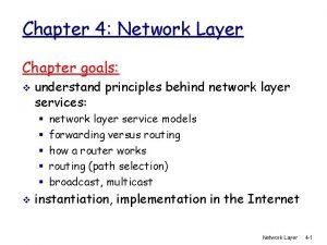 Goals of network layer