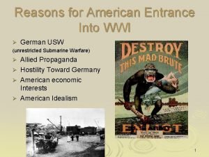 Reasons for American Entrance Into WWI German USW