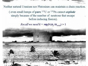 Neither natural Uranium nor Plutonium can maintain a
