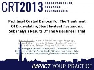 Paclitaxel Coated Balloon For The Treatment Of Drugeluting