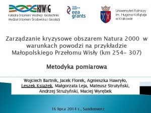 Katedra Inynierii Wodnej i Geotechniki Wydzia Inynierii rodowiska