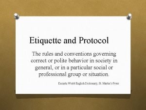 Ruffles and flourishes protocol