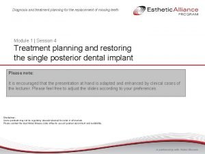 Diagnosis and treatment planning for the replacement of