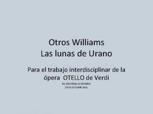 Otros Williams Las lunas de Urano Para el