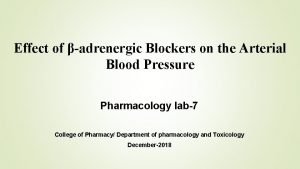 Effect of adrenergic Blockers on the Arterial Blood
