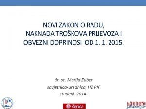 NOVI ZAKON O RADU NAKNADA TROKOVA PRIJEVOZA I