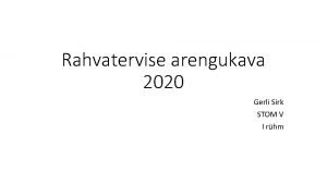 Rahvatervise arengukava