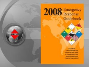 Orange section of emergency response guidebook