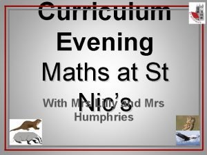 Curriculum Evening Maths at St With Mrs Lilly