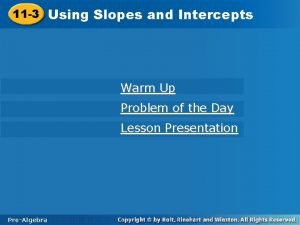 Slope warm up questions