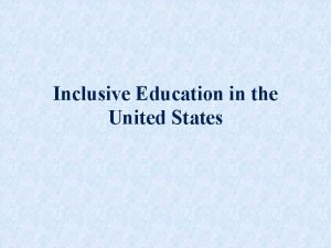 Inclusive education in usa