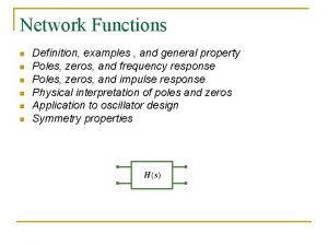 Network functions examples