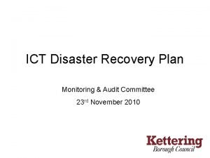 Ict disaster recovery plan